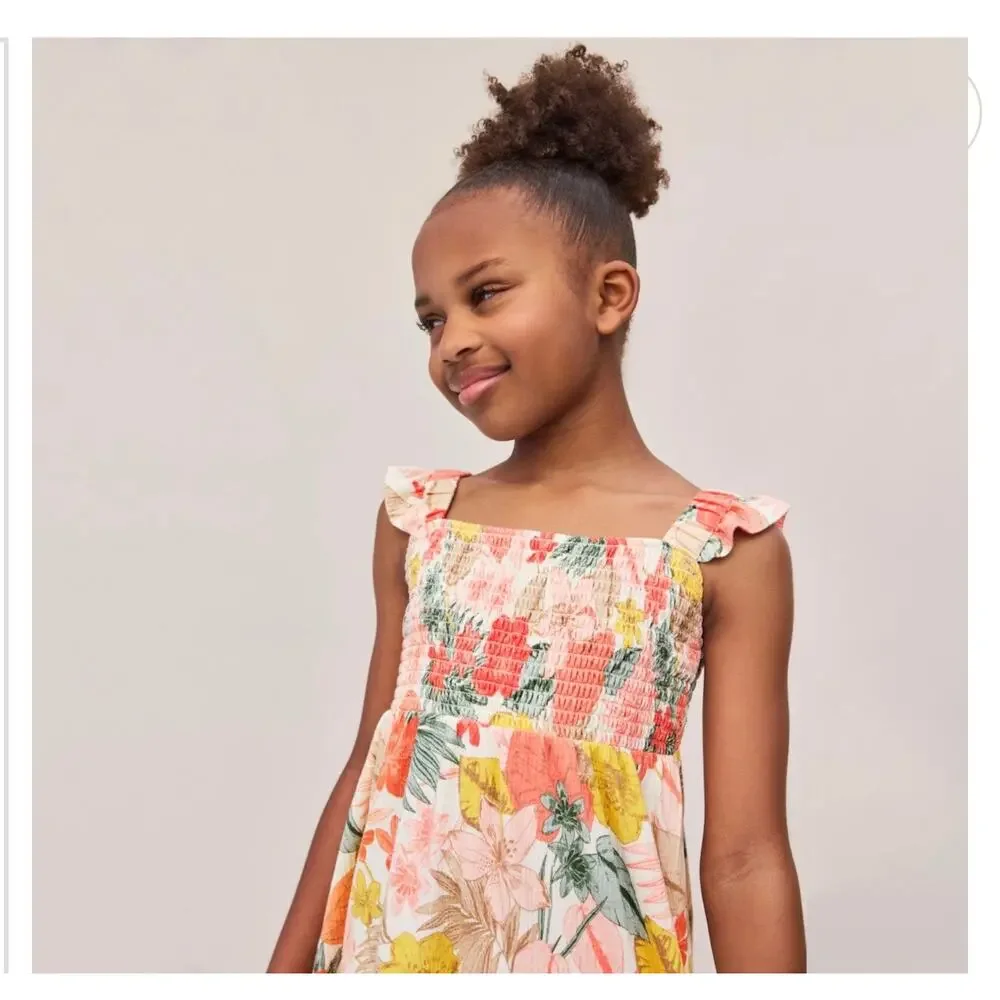 Girls Floral Carters Smocked Maxi-dress Size 7